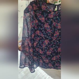 Navy and Purple Girls 10/12 Blouse